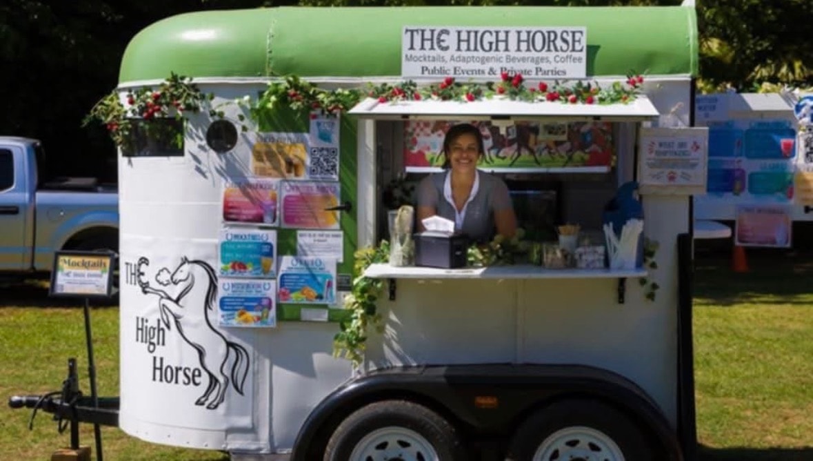 The High Horse trailer styled for a wedding event